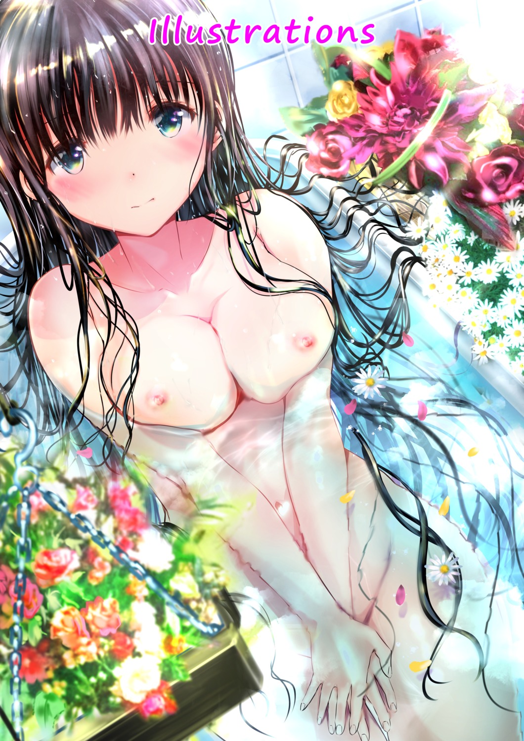 Ogata Tei Bathing Breast Hold Naked Nipples Wet 593702 Yande Re